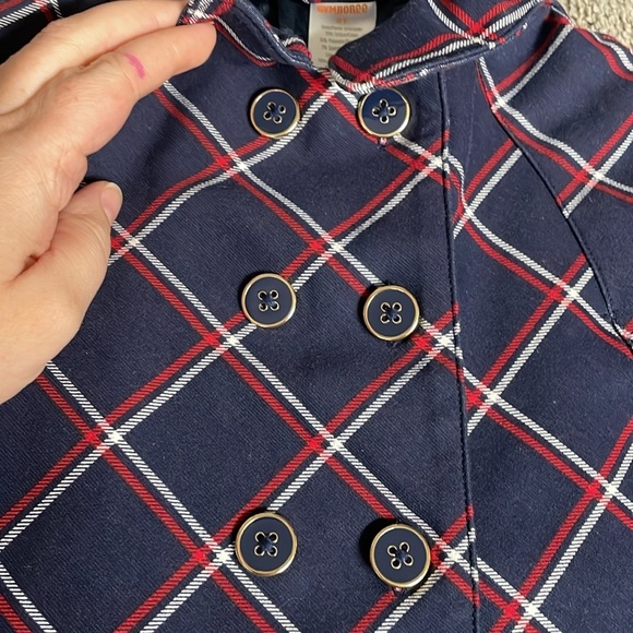 Gymboree Plaid Ponte Cape - Parisian Blue & Red  2 Piece Pant Set | 2T - Picture 4 of 12